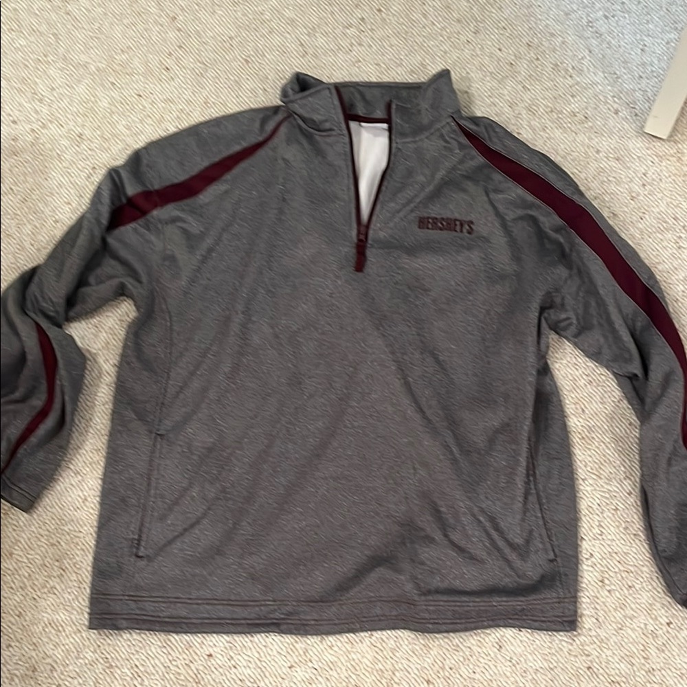 Gray and Maroon Men's Sweater